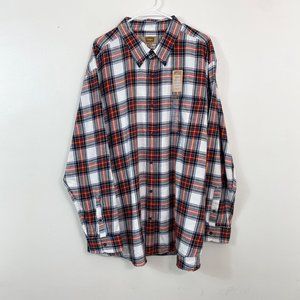 Foundry Mens Super Soft Flannel Button Down Plaid Shirt 100% Cotton